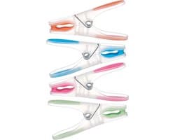 Anti-slip wasknijpers - 20x stuks - kleurenmix - kunststof - 8 cm