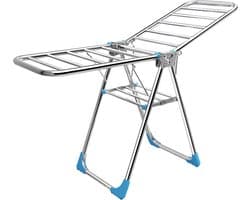 Kleding Airer, Opvouwbare Kleding Droogrek, 1.5M Zilver Wasdroger Rack, Roestvrij Staal Gevleugelde Kleding Paard Airer voor Indoor Outdoor