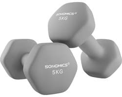 Dumbbellset van 2 - 2x5 kg -in stijlvol grijs