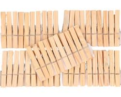 Wasknijpers - 200x st - 7,5 cm - hout - was ophangen - wasgoed knijpers
