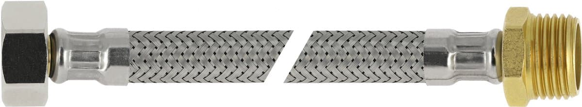 Flexibele aansluitslang - rvs gevlochten - binnendraad x buitendraad - 3/8 - DN8 - lengte 35cm — afbeelding 1