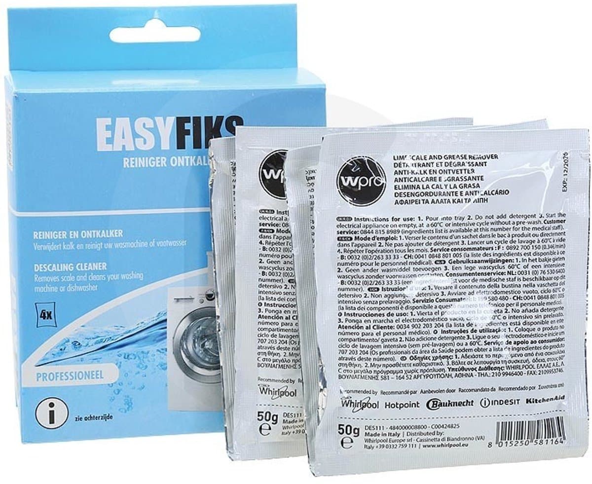 EasyFiks Machine Reiniger en Ontkalker – Geschikt voor Vaatwasser en Wasmachine – 4 Cycli — afbeelding 1