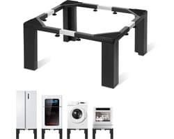 Wasmachine verhoger - Verstelbaar Wasmachine opbouwmeubel - Wasmachine Sokkel - Maximale draagkracht: 1000 pond - Zwart + Zilver — afbeelding 1