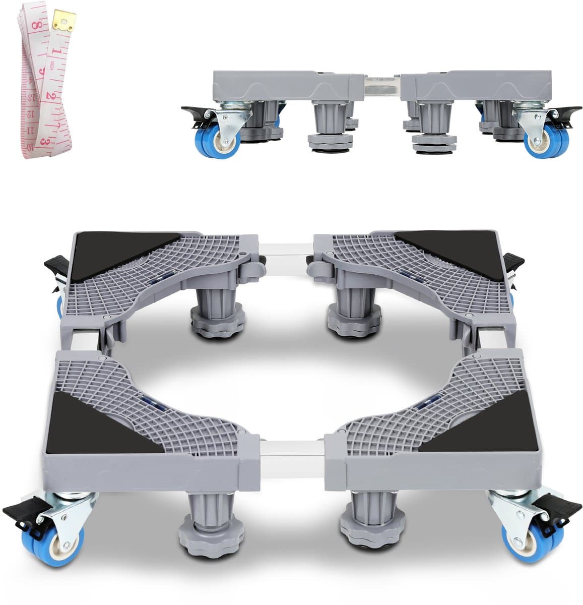 Wasmachine Verhoger met 8 Poten & 4 Wielen - Verstelbaar Wasmachine Opbouwmeubel - Wasmachine Sokkel - Ook voor Droger, Koelkast — afbeelding 1