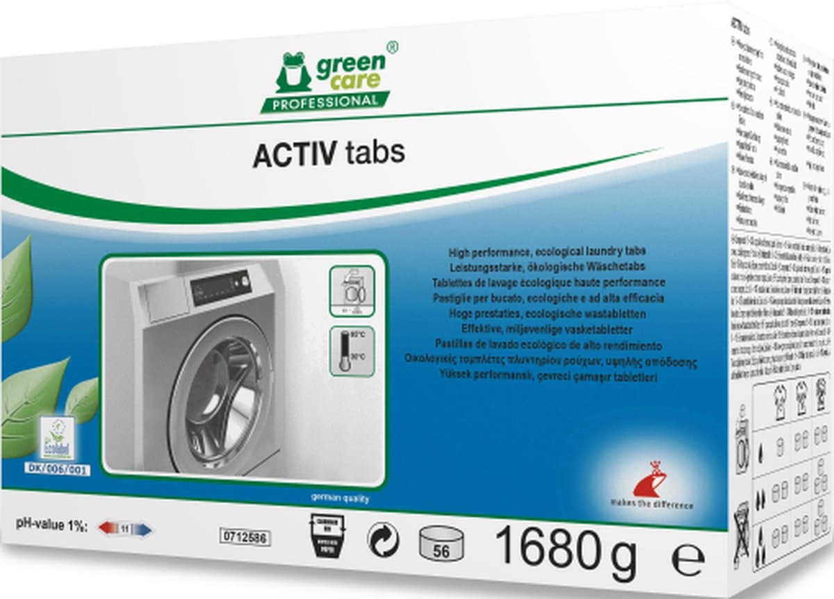 Werner&Mertz - GreenCare Activ Tabs - Linnenwas Tabs - 56 stuks - Ecolabel — afbeelding 1
