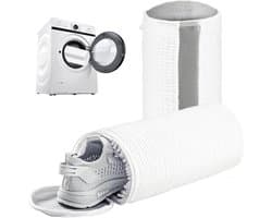 Herbruikbare en duurzame schoenwaszakken van netstof met ritssluiting, 2 stuks voor optimale bescherming van schoenen tijdens het wassen en drogen (wit)
