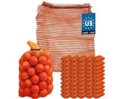 Raschelzakken - Aardappelzakken Fruitzakken - Opslag Groenten Fruit - Optimale Luchtcirculatie - 35 x 50 cm - Oranje
