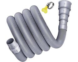 Opvouwbare Afvoerslang - Flexibele Caravan Slang - Camper Afwatering - Hittebestendig PVE+PE - 3 tot 5 Meter - Grijs
