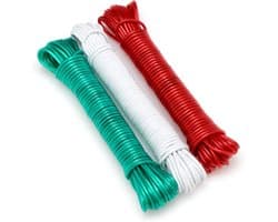 Waslijnen Set - Waslijnen 10 meter - Buiten Droge Kleding - Weerbestendig Staal - 3 x 10 Meter - Meerkleurig