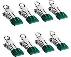 Wasknijpers Organizer Clips - Kleding Droogpinnen - Kleding Ophangen - Roestvrij Staal - 8 Stuks - Groen