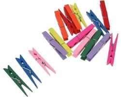 Houten Clips - Kleurrijke Mini Clips - Decoratie en Organisatie - Natuurlijk Hout Materiaal - 48 Stuks - Assorti