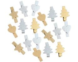Dailygoody - Houten wasknijpers - Decoratieve klemmen - Klein formaat