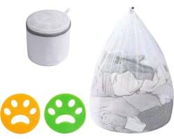 Herbruikbare waszak met trekkoord, anti-haar net voor de wasmachine, ideaal voor het verwijderen van dierenharen en delicate kledingstukken