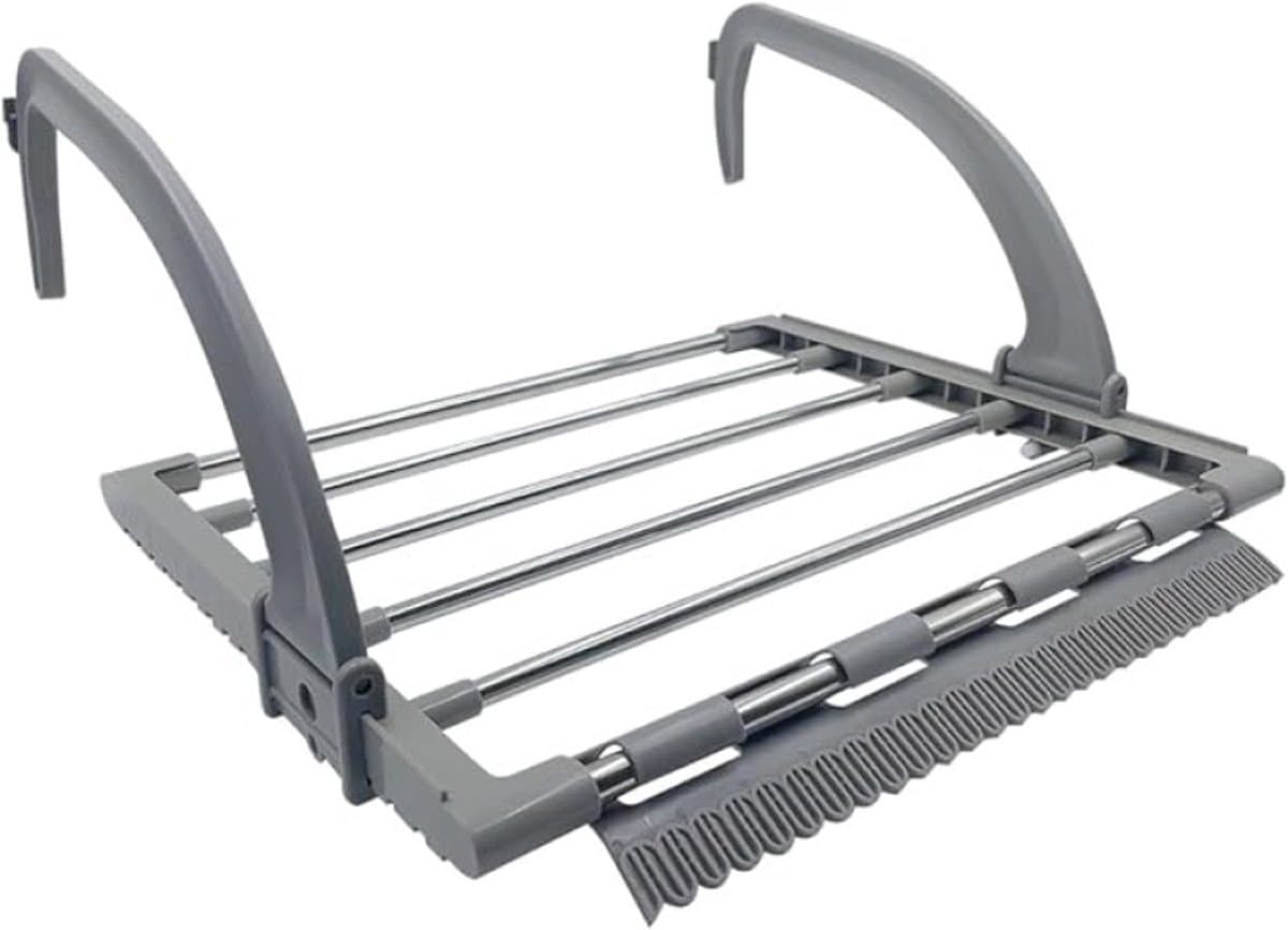 Opvouwbaar droogrek met verstelbare clips voor radiator of balkon — afbeelding 1
