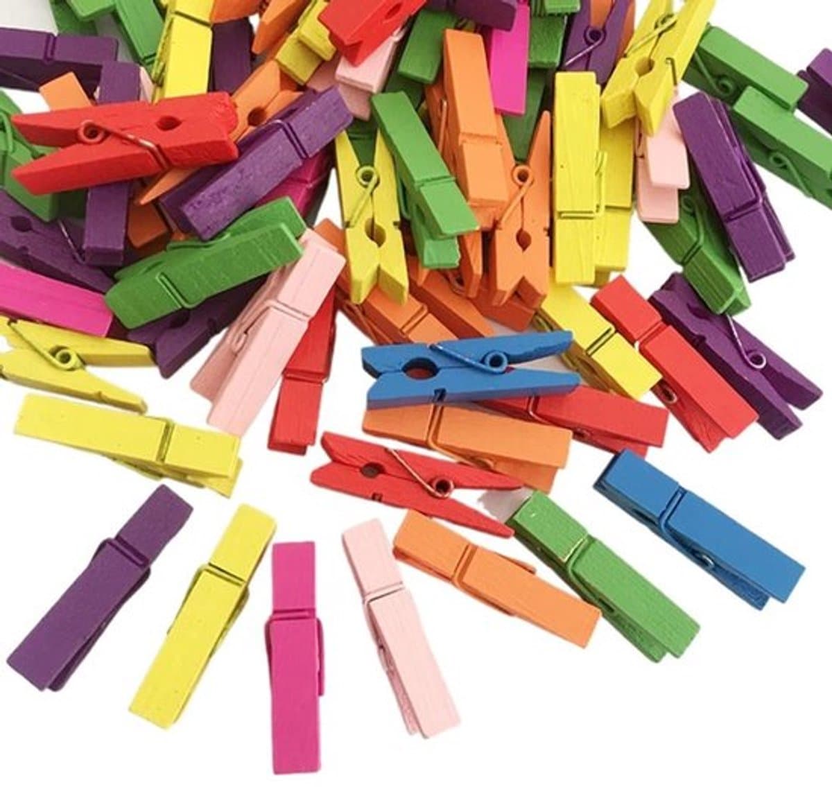 Dailygoody - Gekleurde Houten Wasknijpers - Multifunctioneel - 100 — afbeelding 1