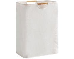 Dailygoods- Wasmand 60 Liter - Opvouwbaar - Beige - Multifunctioneel - Rectangular - Duurzaam katoenlinnen - Wascontainer