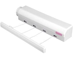 Dailygoods- Waslijn Uittrekbaar Tot 3,75 m - Wanddroogrek - Intrekbare Waslijn - Duurzaam - Eenvoudig Te Installeren - Vergrendelingsmechanisme - Drooglijn