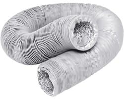 Draagbare Airco Afvoerslang - Flexibele Slang - Verkoeling Optimaliseren - Universele Aansluiting - 150 mm x 6 M - Grijs/Wit