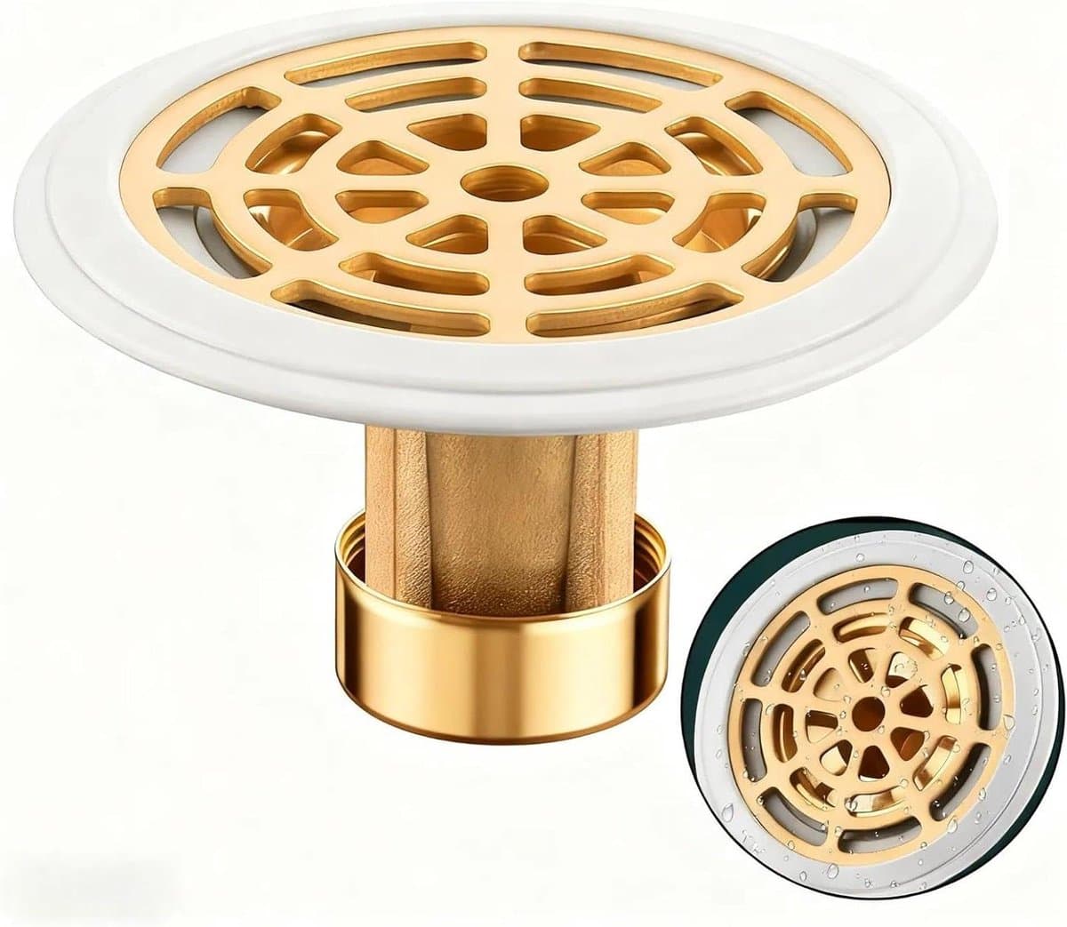 Afvoerkern Geurafsluiter - Vloerzeef Douche - Geur Voorkomen - Messing Constructie - 27-55 mm - Koper — afbeelding 1