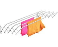 AHD® Wanddroogrek - Wanddroogrek Inklapbaar - Droogrek Muur - Wanddroogmolen - Wit - 45cm x 80cm x 18cm