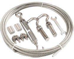 Roestvrijstalen Waslijn - Stalen Kabel Set - Buiten Ophangen - Duurzaam 304 Staal - 8mm Diameter 10 Meter