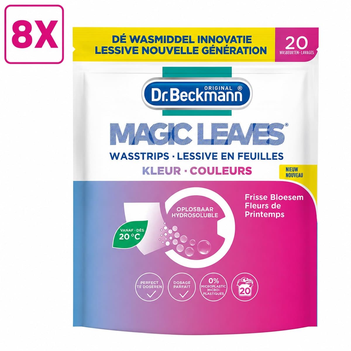 8 x Dr. Beckmann Magic Leaves Colour - Wasstrips - Wasmiddeldoekjes — afbeelding 1