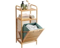 Wasmand Kast - Badkamerkast - Opbergmeubel - Wassorteerder - Kast met Wasmand - Natuurlijk