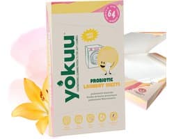 YOKUU Probiotische Wasstrips - 128 Wasbeurten - Wasdraadfrisse Geur - Reis Wasmiddel - Ultra Geconcentreerd en Voorgedoseerd - Ecologisch Wasproduct