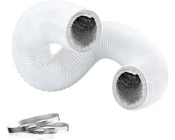 Afvoerslang Flexibel - Ventilatieslang PVC - Droger Ventilatie - Warmtebestendig Snijdbaar - 5 Meter 150mm - Zwart