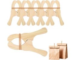 Houten wasknijpers - Klemmen voor wasgoed - Was ophangen - Natuurlijk materiaal - 12 x 8 cm - Houtkleur