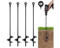 4 stuks 46 cm grondankers voor zware omstandigheden bij harde wind - grondpennen met schroefbevestiging voor stacaravans, schommels, tenten, carports en tuinhuisjes
