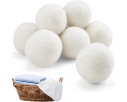 OIMG Drogerballen - 9 Stuks - 4 cm - wollen droogballen - natuurlijke wasverzachter - milieuvriendelijk - verzachtende kleding - Sneller drogen - Herbruikbare Drogerballen - Wasdroger ballen - droogballen voor dons - voor wasdrogers - wit — afbeelding 1