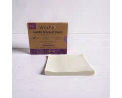 Washy Wasstrips Lavendel- Wasmiddeldoekjes voor Witte, Gekleurde en Zwarte Was - Wasmiddel Strips - Eco Wasmiddel Vellen - Duurzame Laundry Strips (100 wasbeurten)