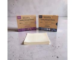 Washy Wasstrips Kersengeur & Lavendel- Wasmiddeldoekjes voor Witte, Gekleurde en Zwarte Was - Wasmiddel Strips - Eco Wasmiddel Vellen - Duurzame Laundry Strips (200 wasbeurten)