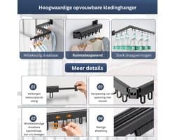 Wanddroogrek - Droogrek Inklapbaar - Wasrek - Droogtoren - Droogrekken -Zwart — afbeelding 1