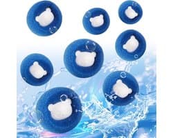 Wasmachineballen voor het verwijderen van dierenharen, 8 stuks, herbruikbare ballen speciaal ontworpen voor wasmachines, verwijderen effectief dierenharen uit wasmachines (blauw).