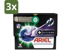 Ariel Revita Black - Wasmiddelcapsules - Pods + - Donkere Was - 12 Wasbeurten - Bulkverpakking - 3 stuks