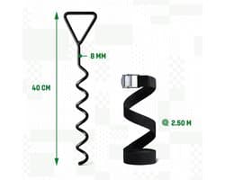 Grondankers - Grondanker set voor trampoline (4 stuks) – 40 cm sterke trampolineankers – Draaiankers voor veilige bevestiging in de grond - Set van 4 grondankers voor trampoline