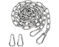 Waslijndraad - 300 Cm - Rvs - Rol Drooglijn - Droogrek Hangend - Drooglijn Voor Buiten - Met Twee Veerhaken - Was Lijn ø 3 Mm - Waslijn Extra Sterk - Stalen Ketting - Geschikt Voor Tenttouw, Waslijn, Gordijntouw, Douchegordijntouw - Zilver