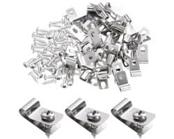 Allecto plus - Draadhekclips 50 stuks voor bevestiging van landbouwhek met roestvrijstalen schroeven