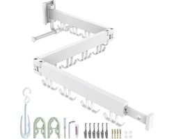 Equivera Wanddroogrek - Wanddroogrek Inklapbaar - Droogrek - Wand Droogrek - Wasrek Hangend - Schuifbaar