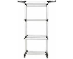 MaatShopXL | Herzberg Home & Living Herzberg Hg-8034Bw: Verhuisbaar Wasrek - Zwart Kunststof Met Witte Buizen — afbeelding 1