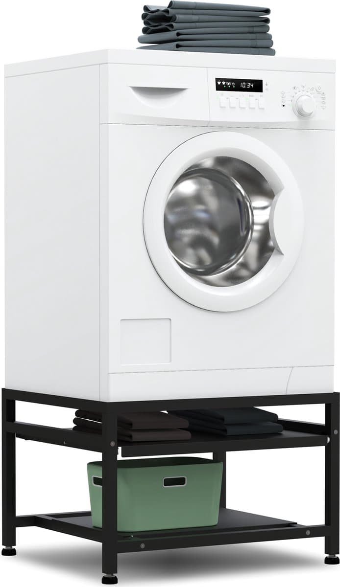 Bodo® - Wasmachine Verhoger - Wasmachine Verhoger Met Uitschuifbare plank - Wasmachine opbouwmeubel - Wasmachine Sokkel - Universeel - Zwart — afbeelding 1