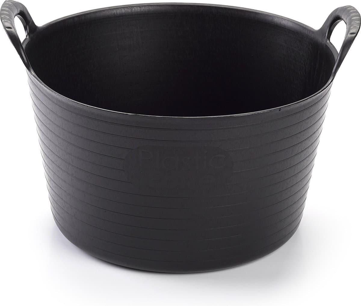 Plasticforte flexibele emmer/kuip - zwart - kunststof - rond - 15 liter - 24 x 24 x 15 cm - wasmanden - tuinafval - speelgoed — afbeelding 1