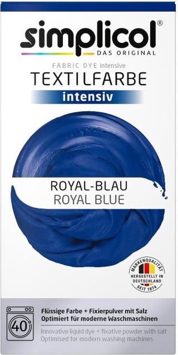 Simplicol Textielverf Intens - Wasmachine Textielverf - Nassau Blauw - 1 stuk — afbeelding 1