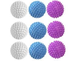 Wasdrogerballen-Droogballen-Wasdrogerballen-Non-Toxic Washing-Balls Tangle Free -Softens Fabrics-Prevents Tangles-Cleaning-Blue -Purple- White-9Stuks — afbeelding 1