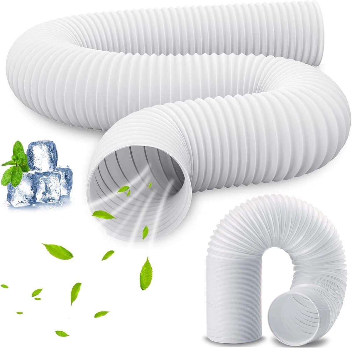 150 mm 2 m afvoerslang voor airconditioning en wasdroger - geluidsisolerend - ventilatieslang met afvoerlucht - drogeraccessoires — afbeelding 1