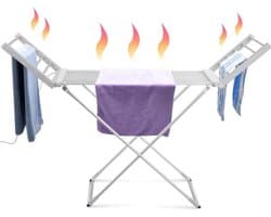 Thuys – Elektrisch Droogrek – Duurzaam Drogen – Met 20 Aluminium Stangen – Droogrek Met Verwarming Energiezuinig - 148 x 53 x 90 cm