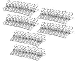 Handdoekklemmen -60 stuks - Handdoekhaakjes - Wandhaken - Theedoekklemmen - Wasknijpers - Roestvrij-stalen Wasknijpers - voor Waslijn Kleding Sok Hanger Keuken Kantoor - 5.5CM — afbeelding 1