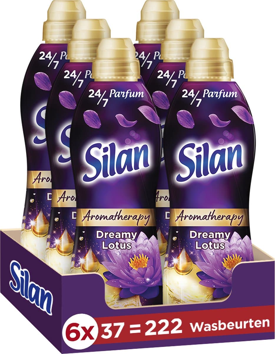Silan Wasverzachter Aroma Therapy - Dreamy Lotus - Zijdezachte Was - Langdurige Frisheid - Voordeelverpakking - 6 x 37 wasbeurten — afbeelding 1